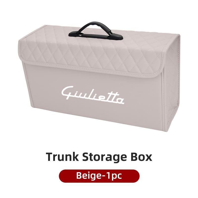 Leather Car Trunk Organizer Box Foldable Sundries Storag Bag With Lid For Alfa Romeo Giulietta 159 147 156 Mito Stelvio Tonale ctv122