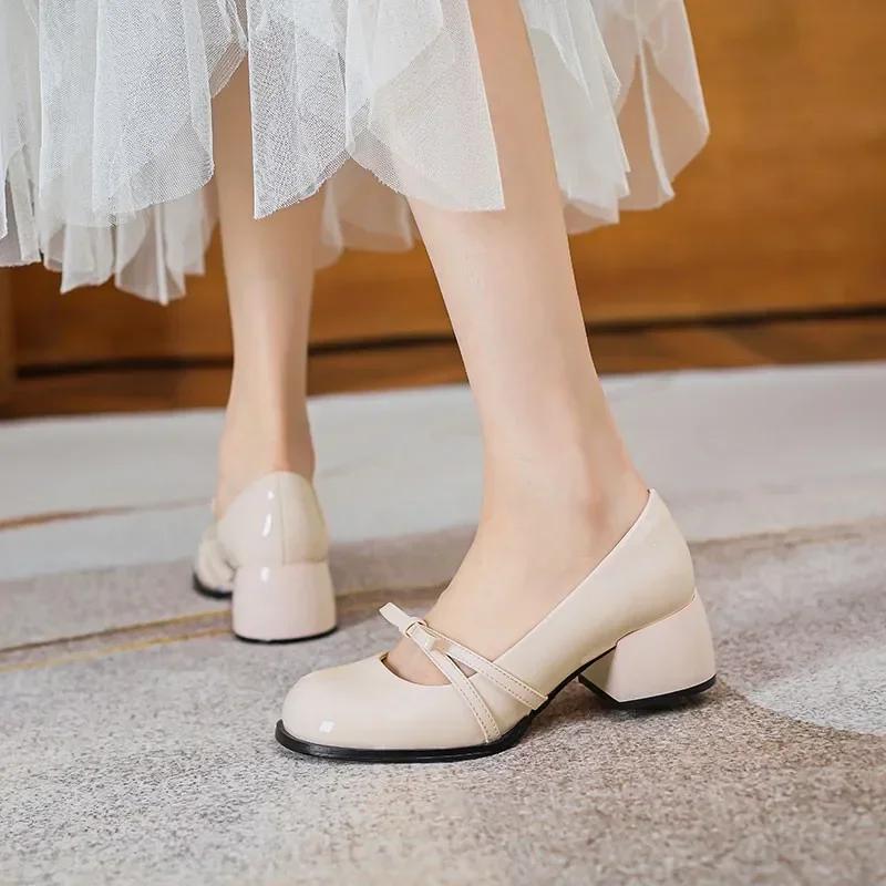 Женские туфли-лодочки на платформе Mary Jane Shoes Женские туфли с бантами на высоком каблуке Lolita JK Single Shoes Элегантные женские туфли из лакированной кожи для вечеринок