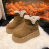 Модные универсальные теплые ретро зимние ботинки на высокой платформе женские 2025 новые осенне-зимние набивные утолщенные хлопковые туфли