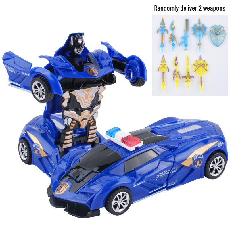 Детская деформирующаяся игрушечная машинка - Инерционная ударопрочная машина-пазл с одной кнопкой