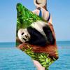 Panda In Floral Paradise Beach Towel, Super Soft Microfiber, Gift for Her/Him, Birthday, for Pool, Beach, Travel, Home Decor Fan gifts