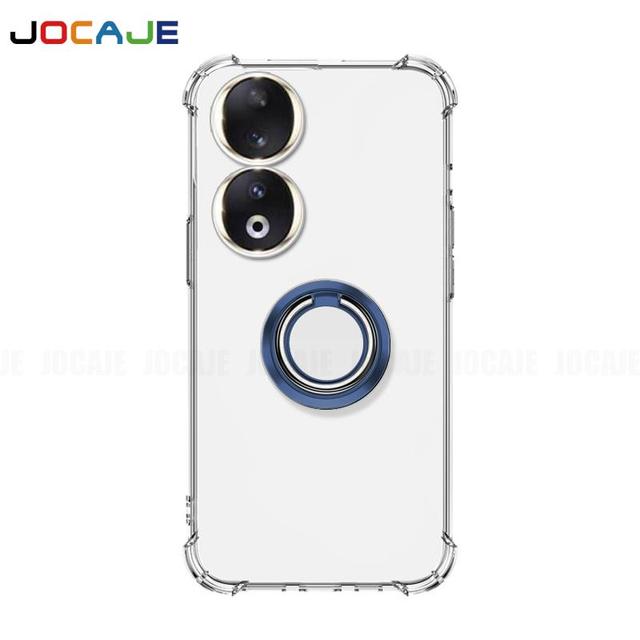 Мягкий прозрачный чехол с подставкой для кольца для Honor 90 Pro 90 Lite 80 70 60 50 30 20 Pro Plus, прозрачный кронштейн-держатель, подушка безопасности, защитная задняя крышка телефона, капа