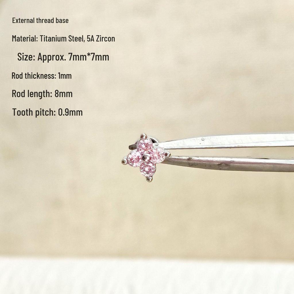 Sparkling Zirconium Titanium Heart & Cross Cartilage Ear Studs - Light Luxury Niche Jewelry