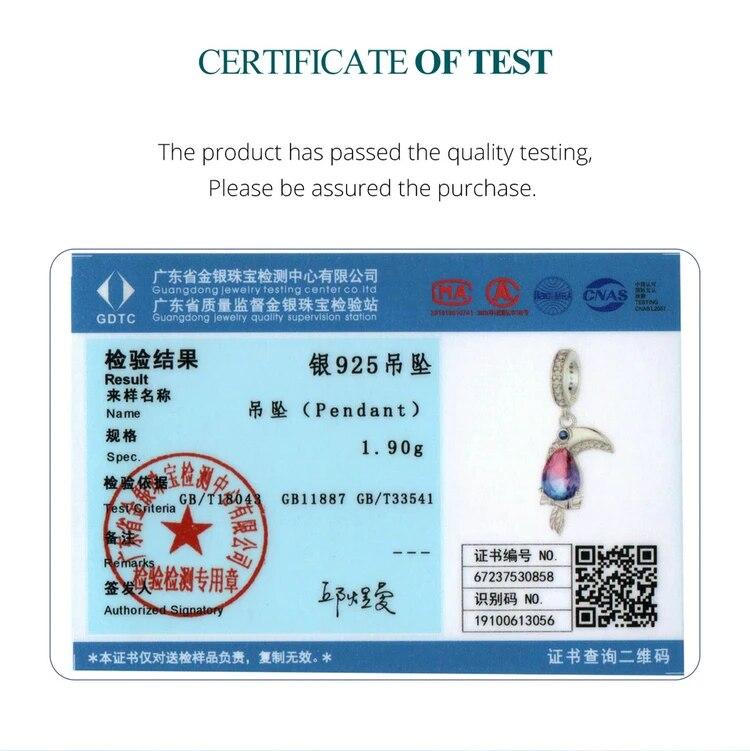 WOSTU 925 Sterling Silver Pink Heart Faith Pendant Pavé Setting CZ Crown Gradient Glass Toucan Fit Original Bracelet Guard Gifts