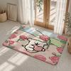 Christmas Korean Line Puppy Floor Mat Flannel Rug Non Slip Absorbent Soft Washable For Entryway Hallway Bathroom Kitchen Decor