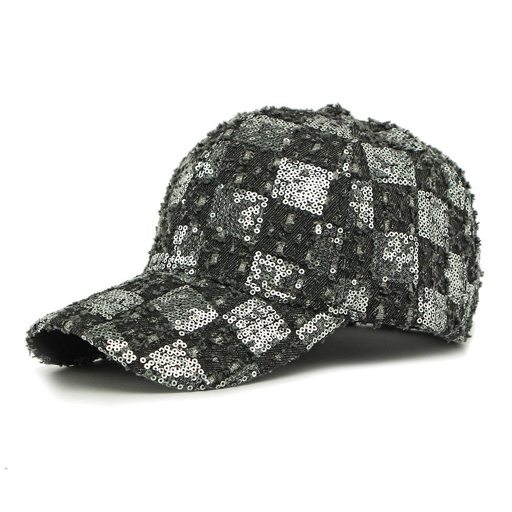 Женская бейсболка с пайетками, мужская джинсовая кепка, уличная защита от солнца, шляпа от солнца