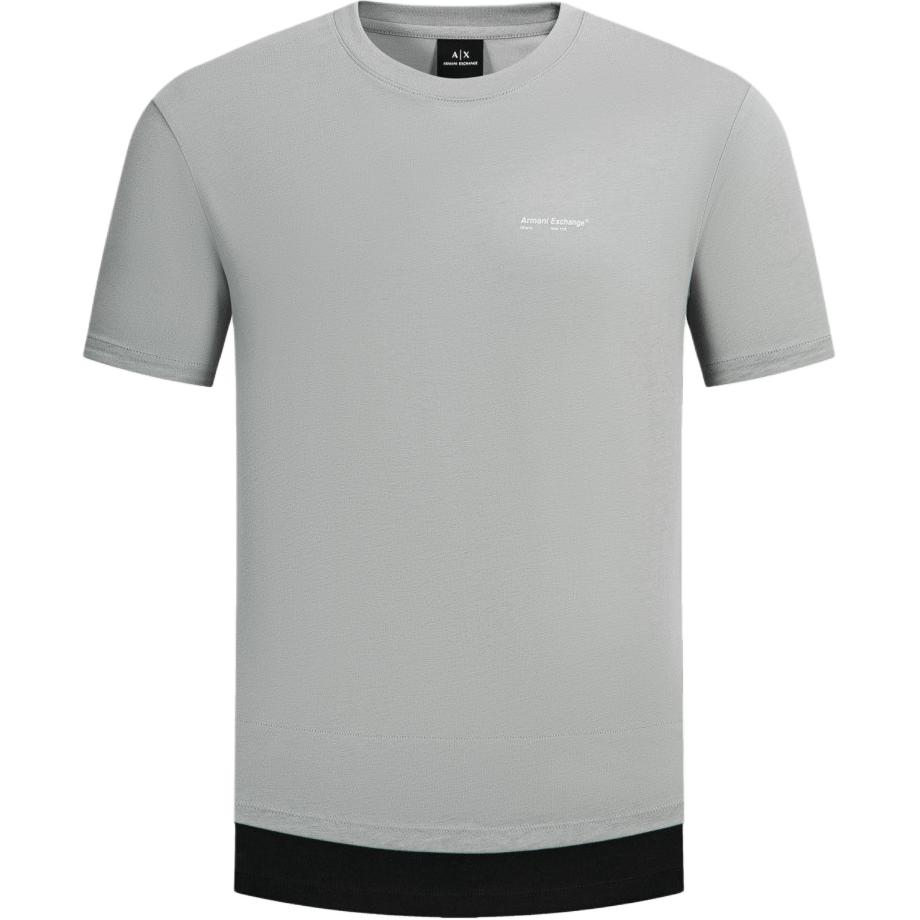Emporio Armani Модный тренд Весна-Лето 2025 Color Block Повседневная футболка с круглым вырезом Универсальная с коротким рукавом Мужские топы XM000722-AF10362-U8051