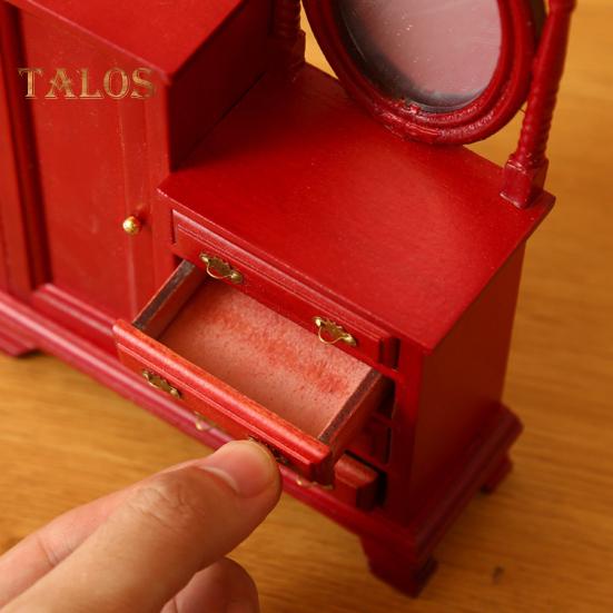 Мини-комод для кукольного домика, винтажный миниатюрный комод с ящиками, мини-мебель, туалетный столик для декора спальни кукольного домика