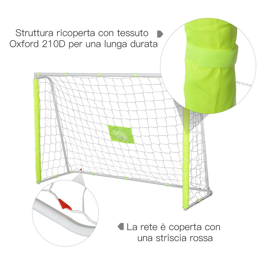 Outdoor Metal Soccer Goal with Target and Oxford Fabric Posts, 186x62x123 cm, Yellow