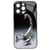 Черный стеклянный чехол для телефона с узором "Скорпион", подходит для iPhone 17 16 15 14 13 12 11 Pro/Max/Plus, ударопрочная задняя крышка