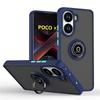 Armor Magnetic Case For Poco X7 X6 F7 Pro F6 F5 Shockproof Matte Ring Holder Stand Phone Cases For Poco M7 M6 Pro 5G Back Cover