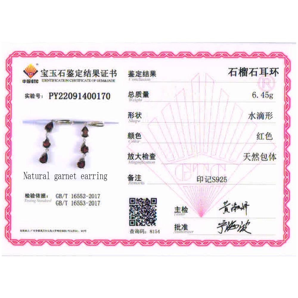 Серебряные длинные серьги с натуральным гранатом-грушей 6*9 мм, серебро 925 пробы, модный дизайн, женские изысканные украшения для женщин, хороший подарок