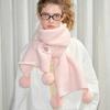 Korean Style Imitation Cashmere Fur Ball Scarf for Women Winter Warm and Versatile Woolen Scarf  Thickened Christmas Scarf with Atmosphere