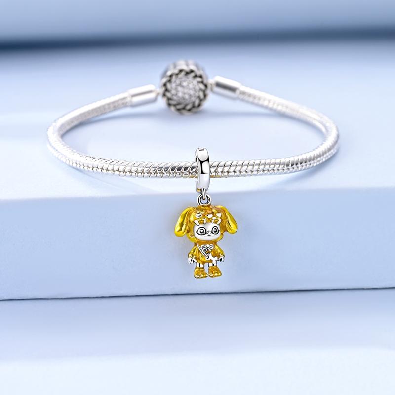 925 Silver Cartoon Doll Theme Series Pendants Bear Piggy Wizard Dwarf Charms Fit Original Bracelet Necklace Jewelry
