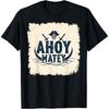 Ахой, приятель! Пиратский череп Винтажная морская футболка