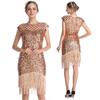Party Sexy Dress Fashion Plus Size Women's Bead Embroidered Sequin Tassel Dress