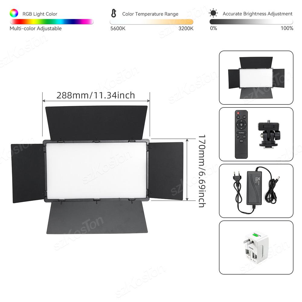 RGB Фото Видео Светодиодная панель заполняющего света для фотостудии Комплект ламп для записи видео Съемка Youtube Tiktok Прямая трансляция Лампа