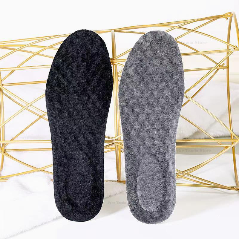 Самонагревающиеся Термостельки Подкладка для Сноубордических Ботинок Зимние Теплые Плюшевые Спортивные Стельки Мужские Женские Утолщенные Мягкие Подкладки для Обуви Хлопковые Вставки