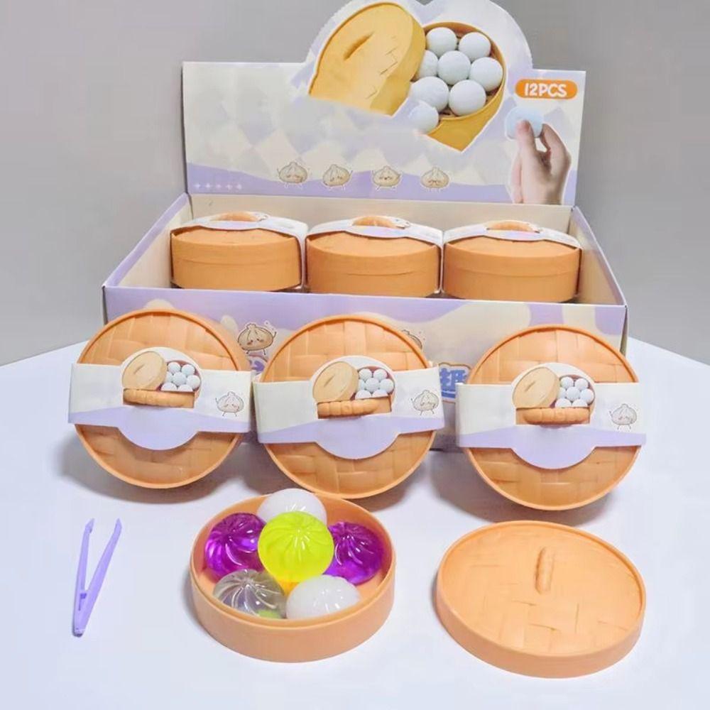 With Steamer Mini Dumplings Squishy Cute Pinch Sensory Toy Student Steamer Bun Toy Kids Toy