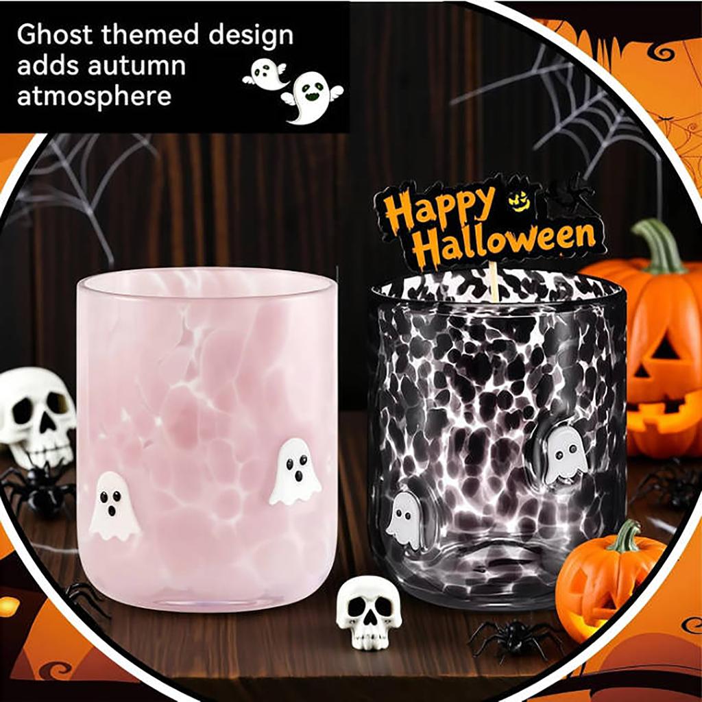 2 шт. 14 унций Хэллоуин Стеклянные чашки Стакан для сока Старомодные Выдувные Питьевые чашки Милая Жуткая Посуда Подарочный набор для Хэллоуинской вечеринки Декор