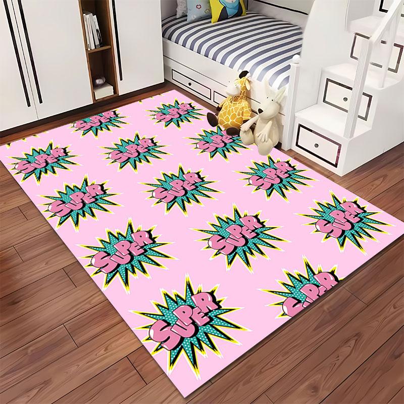 Super Comic Pop Art Carpet suitable as a non-slip mat for the living room or bedroom sofa
