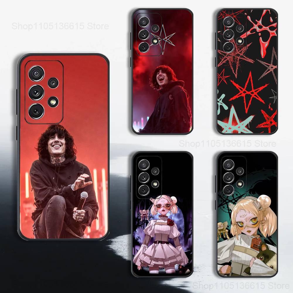 Band B-BMTH-es Cool Case For Samsung S25,S24,S23,S22,S21,S20,S10,S9,Ultra,Plus,Lite,FE,Soft Silicone Black Cover