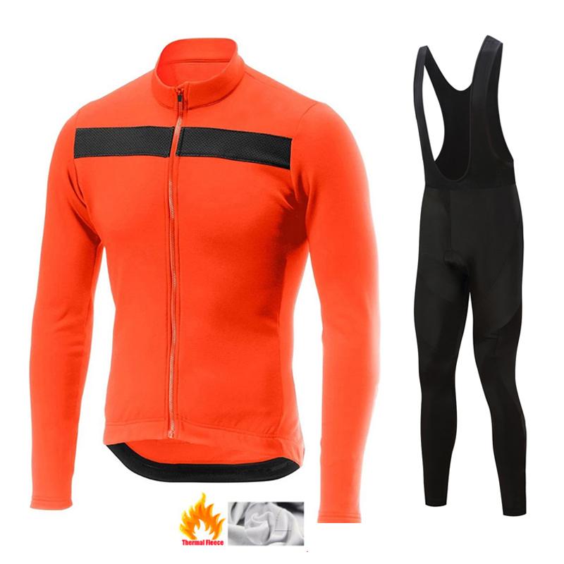 Team Men's Winter Thermal Fleece Cycling Long Sleeve MTB Bicycle Warm Riding Jersey Set Road Bicycle Riding Outdoor Clothing