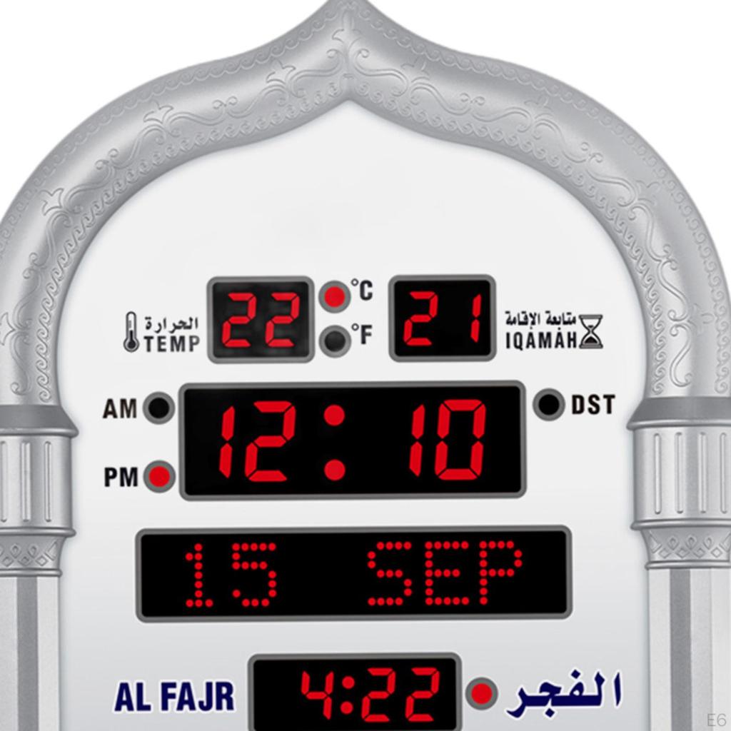Азан часы мечеть Рамадан молитвенный календарь домашний декор светодиодный