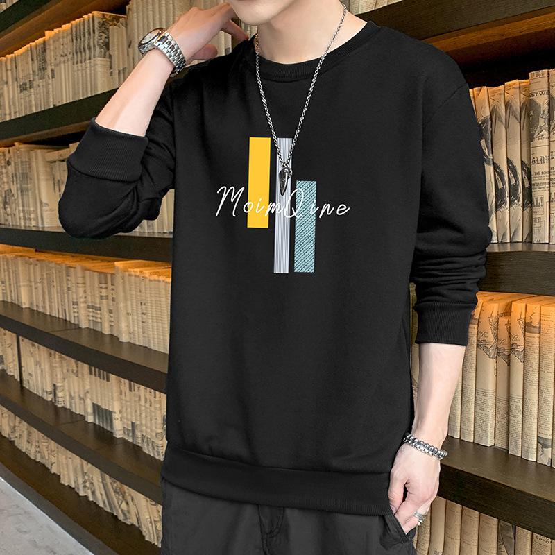 Весенний новый свитер мужской свободный повседневный топ с принтом пуловер мужская молодежная футболка с длинным рукавом мужская одежда