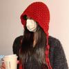 Сезонная шапка женская милая флисовая зимняя сумка головка показывает маленькое лицо морозостойкая плюшевая вязаная утолщенная теплая шерстяная шапка