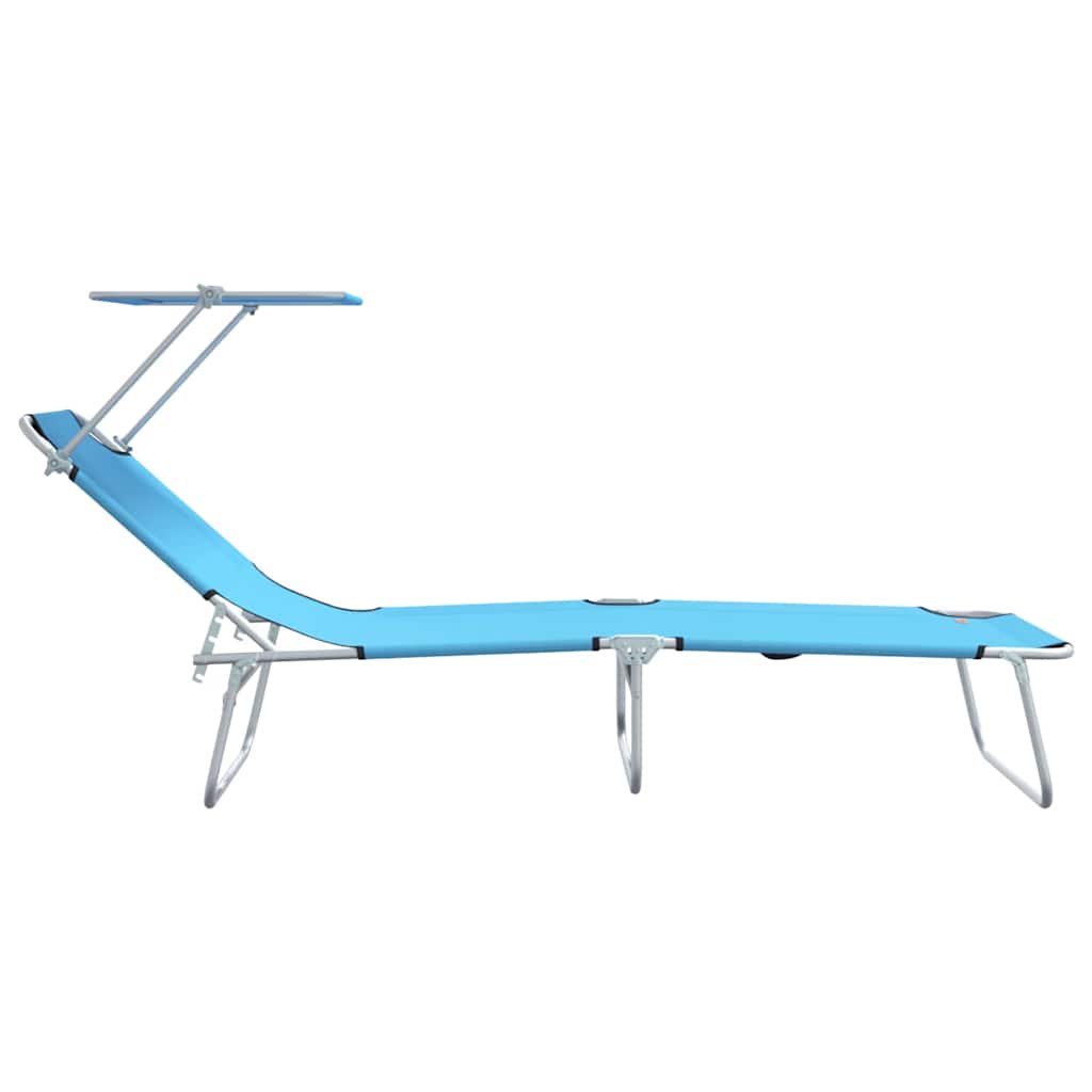 Sun Lounger 2 pcs Light Blue 58 x 188 x 77 cm Polyester