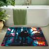 Marvel 1pc Cartoon Print Doormat, Iron for Man Red and Golden Armor Shattered Light Effect Background, Easy to Clean, Suitable