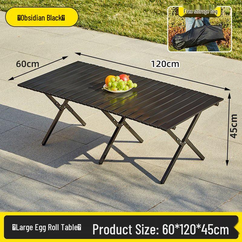 1.5m X-Type Folding Outdoor Table & Chair Set for Picnic, Camping, BBQ - Carbon Steel