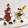 Swing Cartoon Cello Music Box Classic Melody Automatic Shaking Guitar Wind-up Musical Box Home Office Bedroom Desktop Decoration Ornament