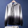BWELL gradient contrasting sweatshirt men's sports comfortable and fashionable pullover hooded sweatshirt men's long sleeved T-shirt