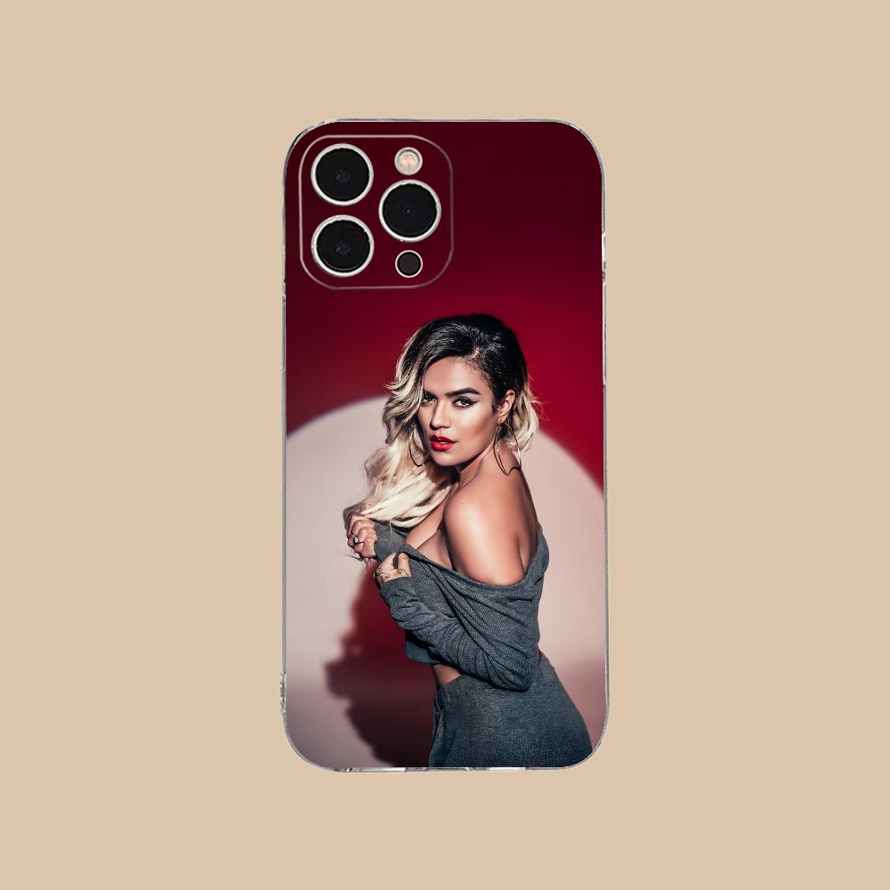 Karol G Латиноамериканский Чехол для Мобильного Телефона iPhone 17 16 15 14 13 12 11 X XR XS Air Pro Max Plus Mini Прозрачный Цветной Чехол Красивый