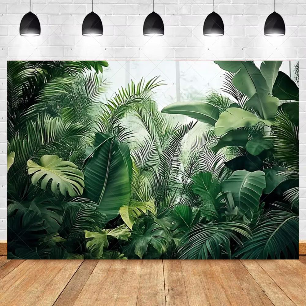 Tropical Rainforest Photography Backdrop Forest Jungle Green Tree Background Natural Scenery Party Decoration Photo Studio Prop
