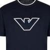 Emporio Armani Однотонная футболка с коротким рукавом и круглым вырезом, вязаная, с принтом логотипа, мужские топы 6R1T72-1JUVZ-09Q5