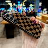 Black brown square grid phone case s26 ultra case s25 ultra case glass for Samsung Galaxy S26 S25 S24 S23 S22FE Ultra Plus