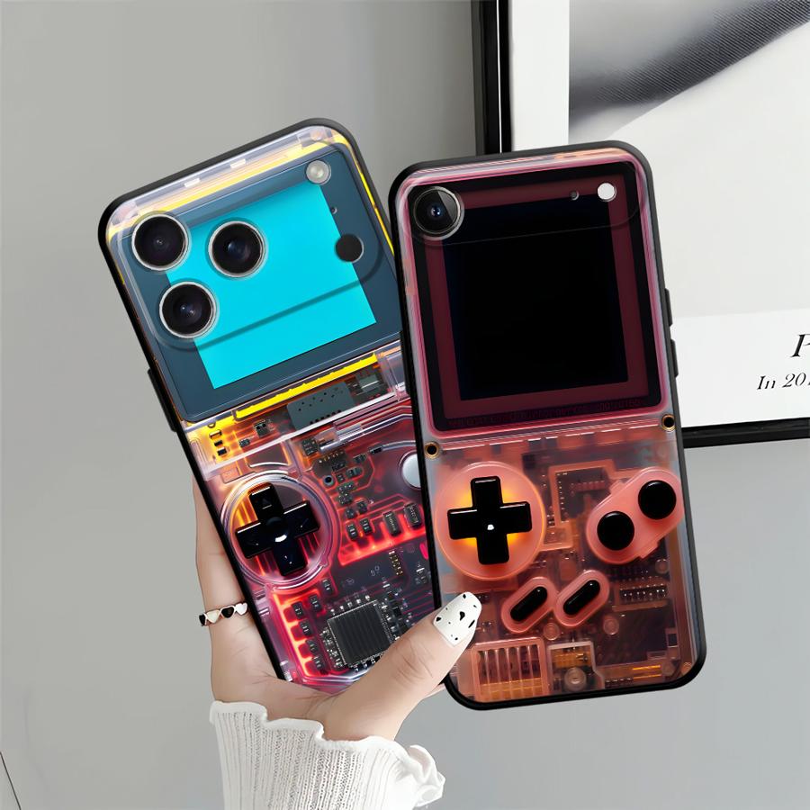 Черный Мягкий Чехол для Телефона для iPhone 15 16 14 Plus XR 17Air 7 8 13 12 11 17 Pro Max XS Max Красная Игровая Консоль