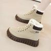 2024 Winter Women's High-Top Platform Shoes: Warm Velvet, Versatile & Trendy KT2509