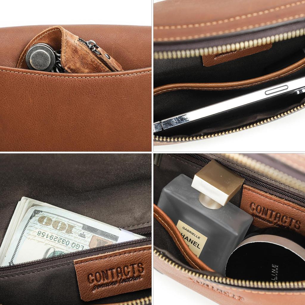 CONTACT'S Женские поясные сумки из натуральной кожи Роскошные дизайнерские поясные сумки Сумки через плечо Женские нагрудные сумки Карманные дорожные сумки для телефона