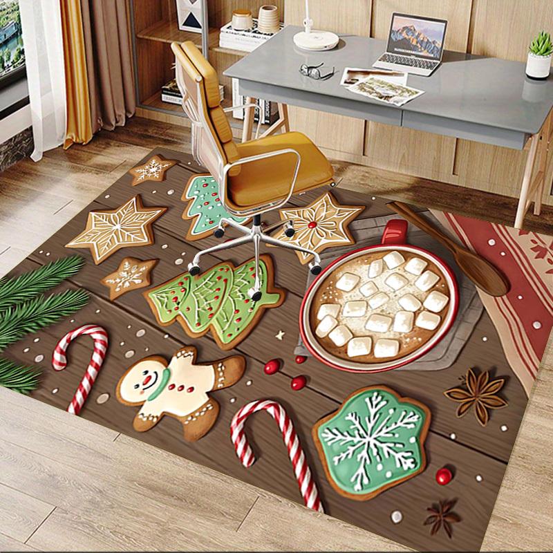 1 шт. Рождественское печенье, горячий какао, Очень большой нескользящий коврик для пола, Офис, семья, спальня, Ковер большого размера, Ковер для помещений, Яркие цвета