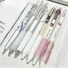 7 шт./набор шикарных минималистичных студенческих гелевых ручек, модных фиолетовых, розовых, бежевых, канцелярских гелевых ручек 0,5 мм с черными чернилами для письма