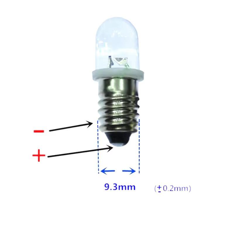 5Pcs Led E10 Dc3V 5V 6V 12V 24V Screw Bulb Warning Signal Bulb E10 Instrumentation Bulb Indicator White Auto Interior Light