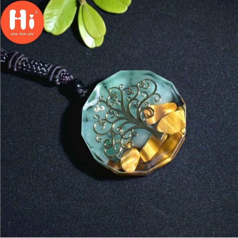 Привет ручной работы натуральный энергетический камень для дня рождения кулон с кристаллами Древо жизни Энергия оргонит ожерелье