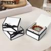 20pcs Favor Boxes with Black Ribbon Paper Gift Wrap Boxes Simple Square Treat Boxes Party Favor Boxes for Jewelry DIY Packaging Box