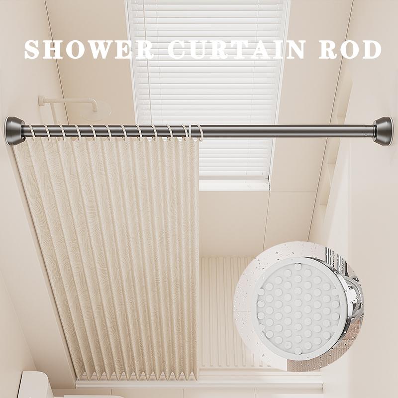 Черная регулируемая сушилка для одежды из нержавеющей стали 65-255 см, телескопическая штанга без сверления, карниз для штор для балкона, ванной комнаты