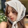 Rural Style White Lace Headscarf Triangular Headband, Headband Women's Summer Fashion