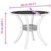 Garden Table White Ø90x75 cm Cast Aluminum